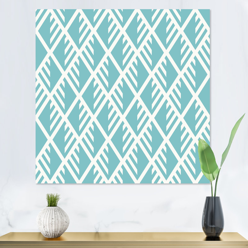 " Light Blue Diamonds ", 36" H x 36" W x 1" D, Wrapped Canvas