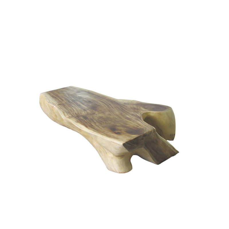 Table basse en forme de bloc en bois massif