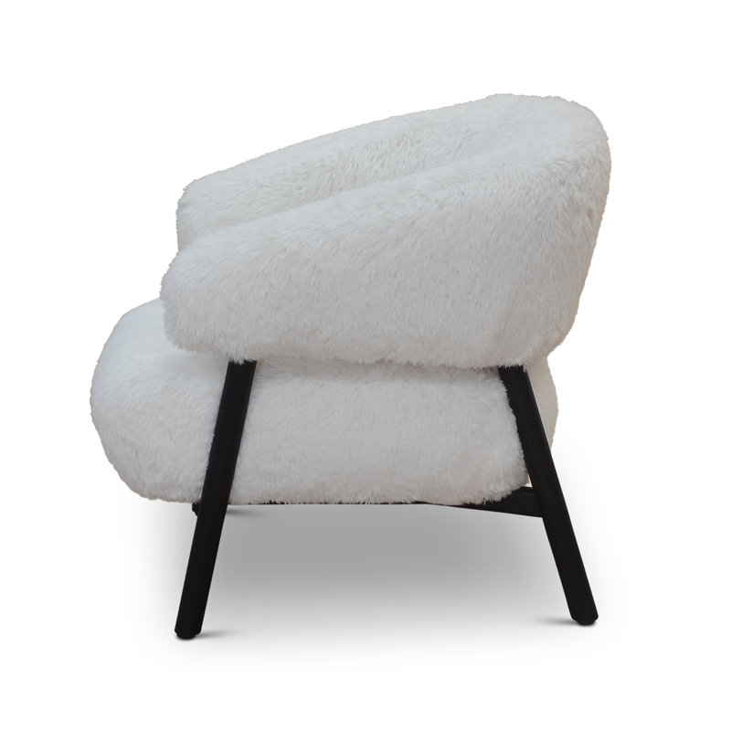 Tufted Arm Chair Chair with Ottoman, Black