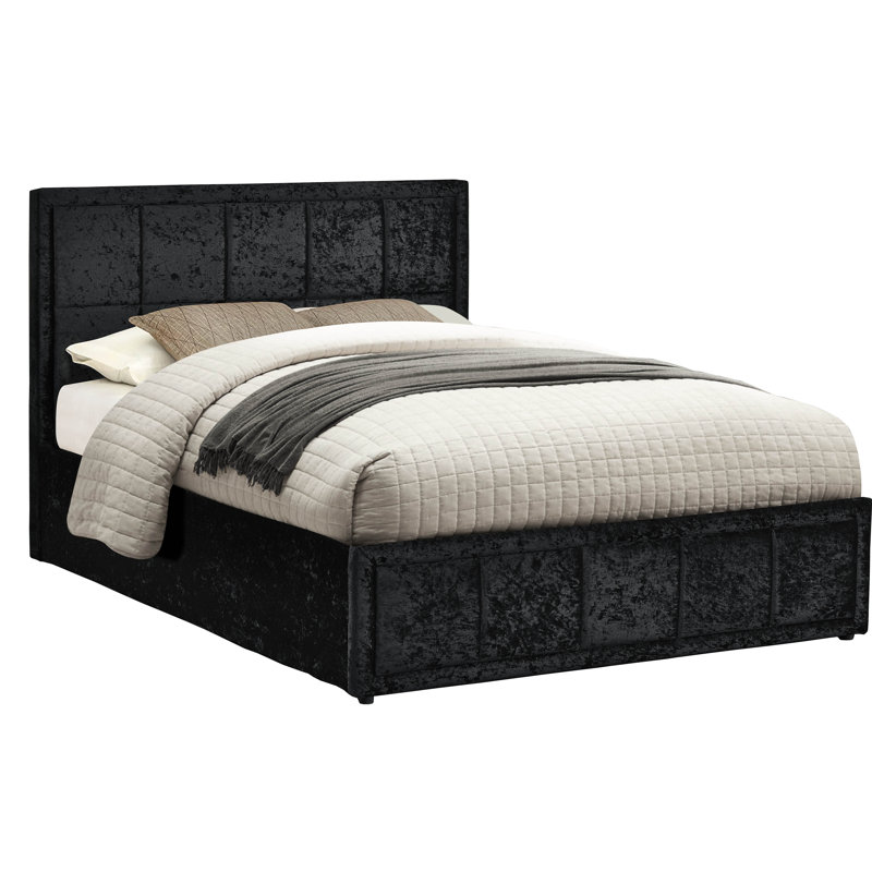 Aween Upholstered Ottoman Bed, Small Double (4'), Black