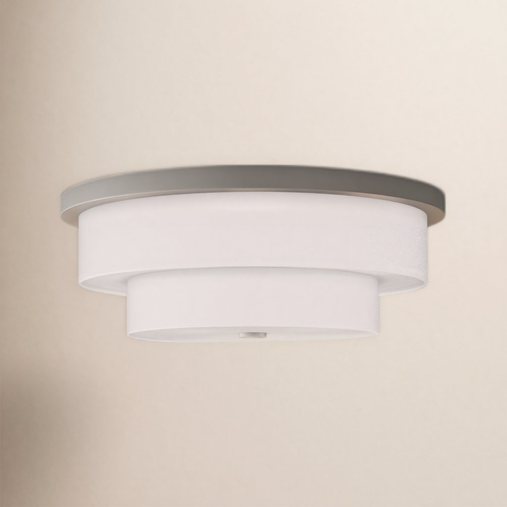 Flaire Flush Mount, Brushed Nickel, 5 Lights, 9" H x 25.5" W x 25.5" D