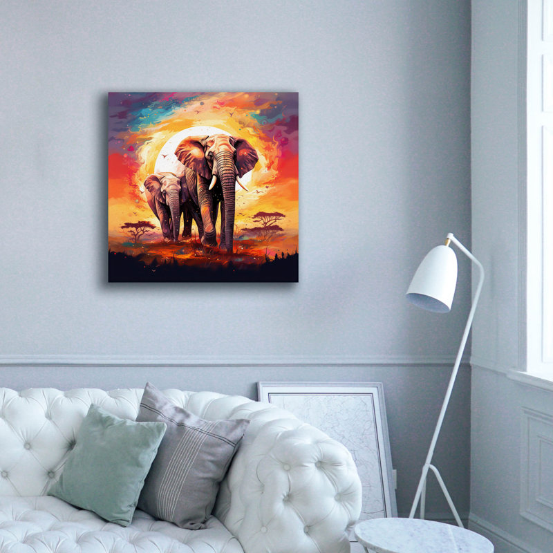 Art mural épique «Elephant» par r3darch0n, H 37 po x l 37 po x P 1,5 po