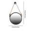 Miroir rond en fer avec support en corde