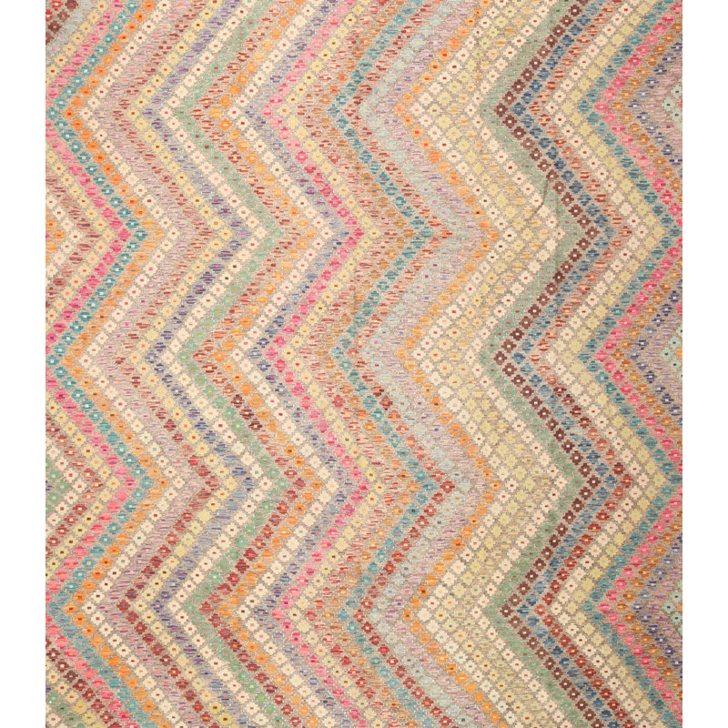 Tapis contemporain jaune / orange / rouge, Rectangle 8 pi x 10 pi
