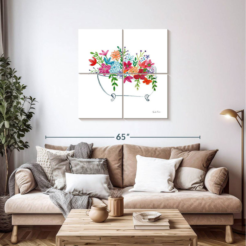 Harnek Floral Bathroom I, H 38 po x l 38 po