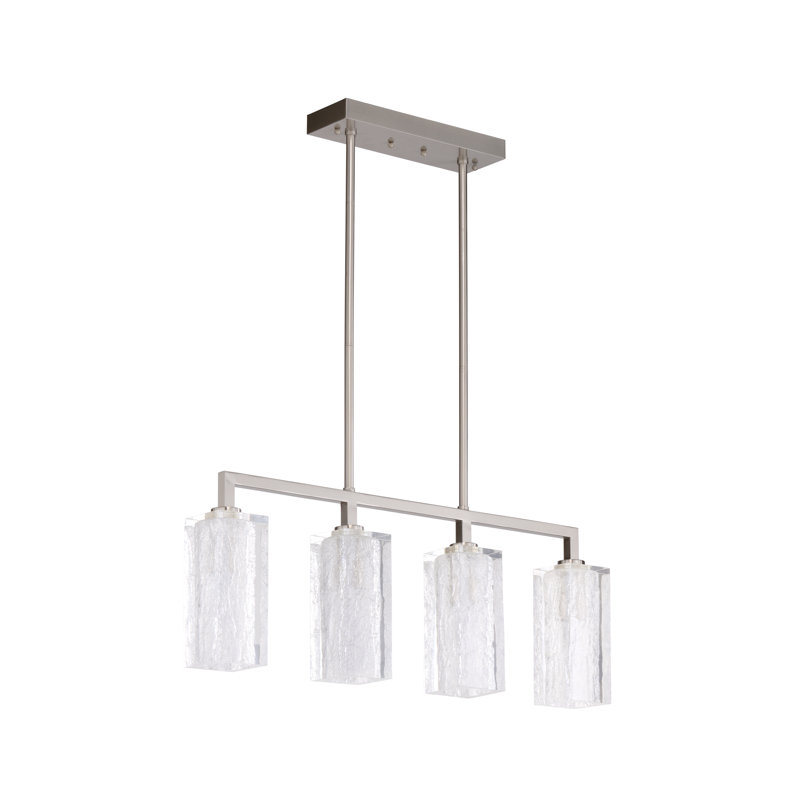 Luminaire suspendu linéaire à 4 lumières pour îlot de cuisine Lucallan