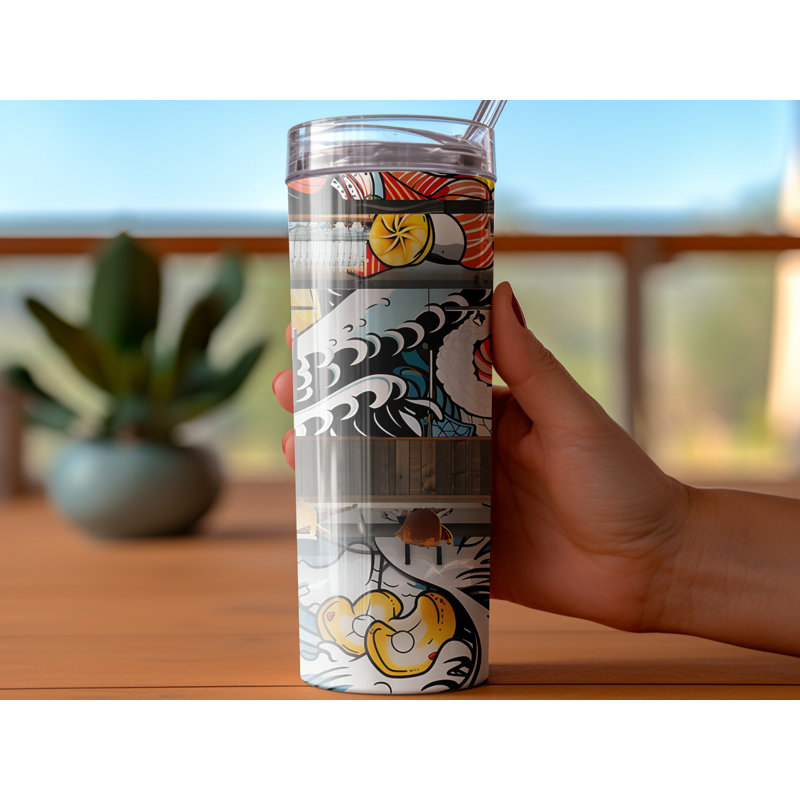 Choose Handmade Tumblers 591ml Vacuum Insulated Stainless Steel (18/8) Travel Tumbler with Straw