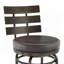 Tabouret de bar ou de comptoir pivotant au fini moka avec similicuir brun