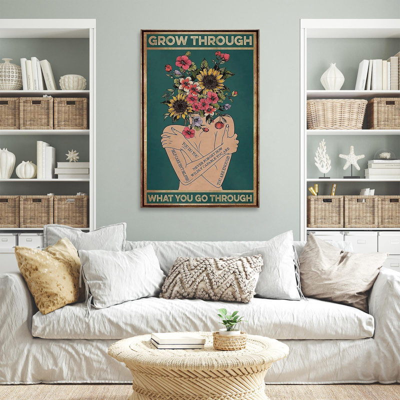 «Grow Through What You Go Through», impression sur toile tendue, H 20 po x l 16 po x P 1,25 po
