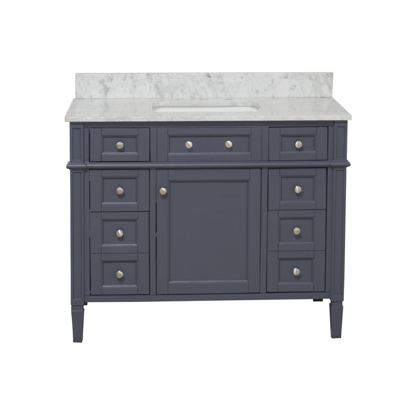 Ensemble de meuble-lavabo simple 42 po Lakeland, Gris anthracite