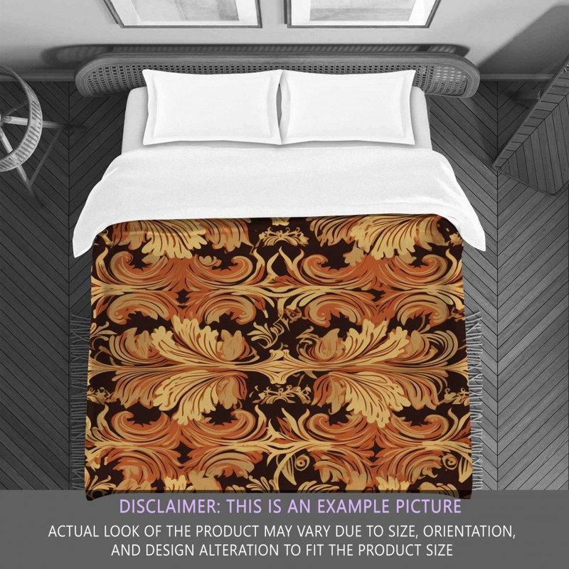 Polyester Comforter, Brown/Red Floral, King Comforter
