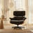 Leather Swivel Accent Chair With Ottoman-1160804679