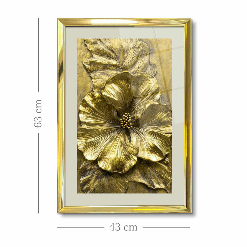 Élégante peinture décorative encadrée, 17,0 po x 25,6 po | 100% verre acrylique (épaisseur: 0,04 pouce) et cadre en bois massif (épaisseur: 1,0 pouce) | Art mural parfait pour le salon, la chambre à coucher et le bureau