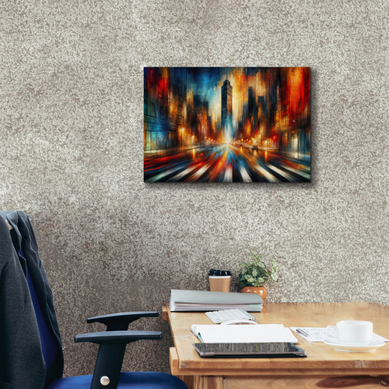  «Urban Abstract 5» par Rey Klimt, art mural sur toile, 26 po x 18 po