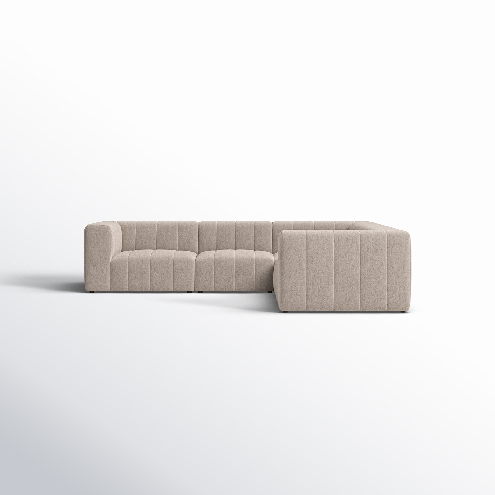Bowry Modular Upholstered L-Sectional, Light Gray