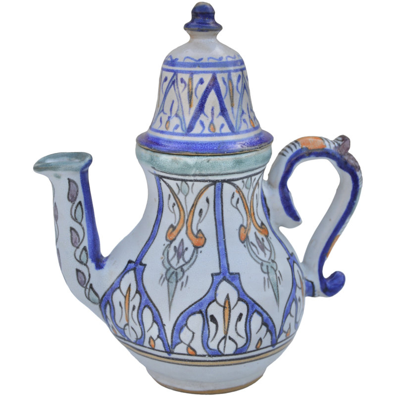 Théière en céramique Mid-Century à motif andalou