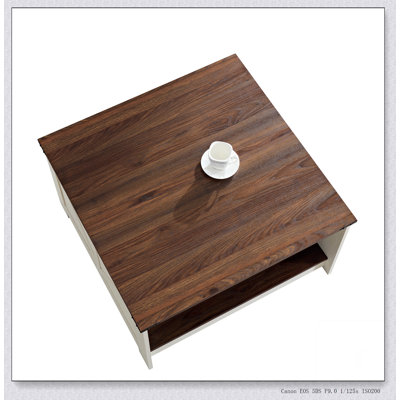 Coffee Table Farmhouse Coffee Table with Storage Rustic Wood Cocktail Table,Square Coffee Table