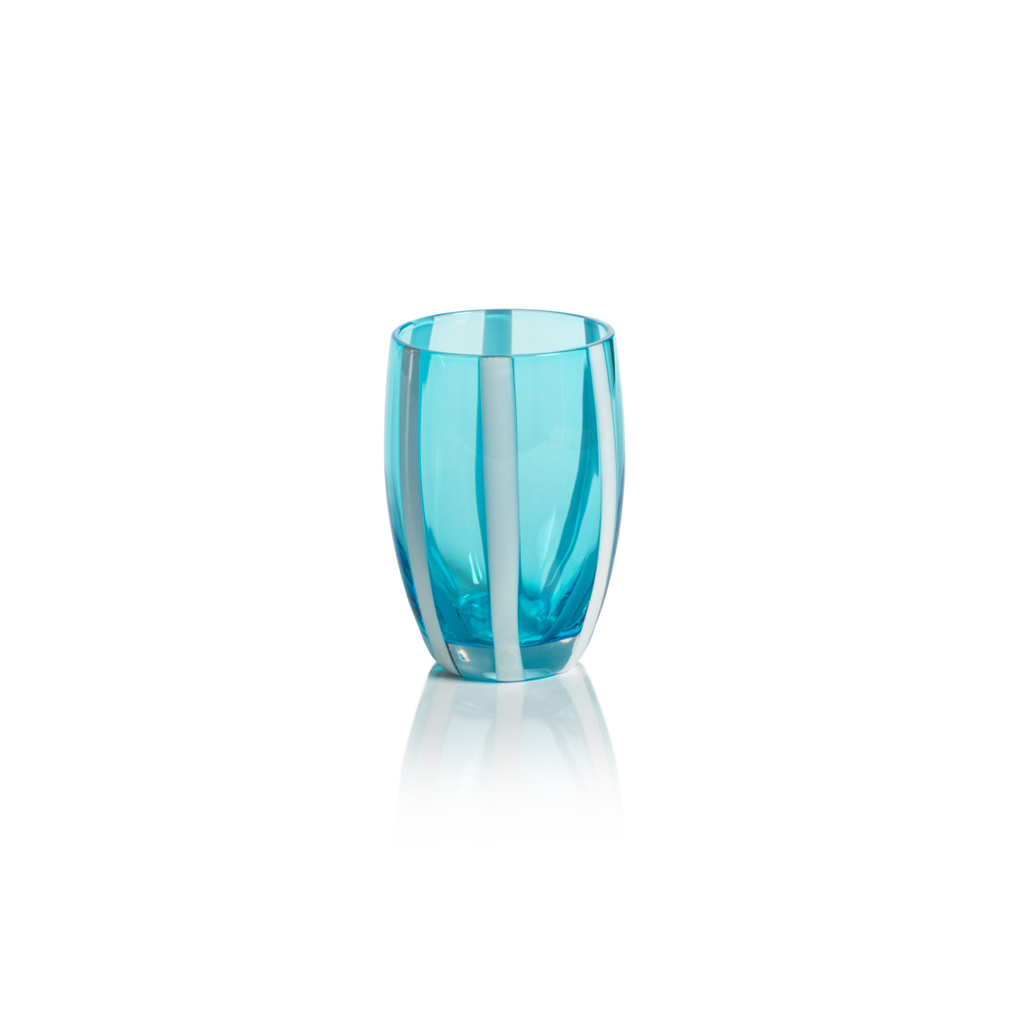 Brasilia Stemless Glasses, Set of 4, Aqua Blue