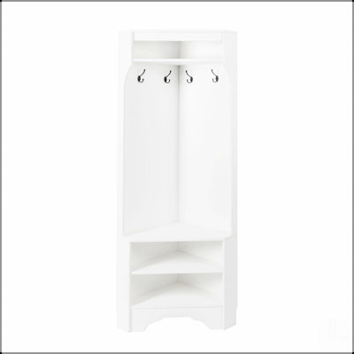 Arbre d'entrée minimaliste avec banc à chaussures, portemanteau polyvalent avec 4 crochets, armoire d'angle avec tablette réglable