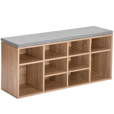 Upholstered Bench with Shoe Storage