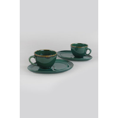 Tishkevich 2 Stück Kaffeetasse & Untertasse Set
