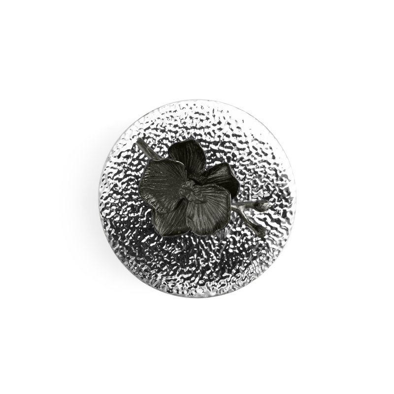 Orchid Kitchen Canister, Black, 10" H x 5.5" W x 5.5" D
