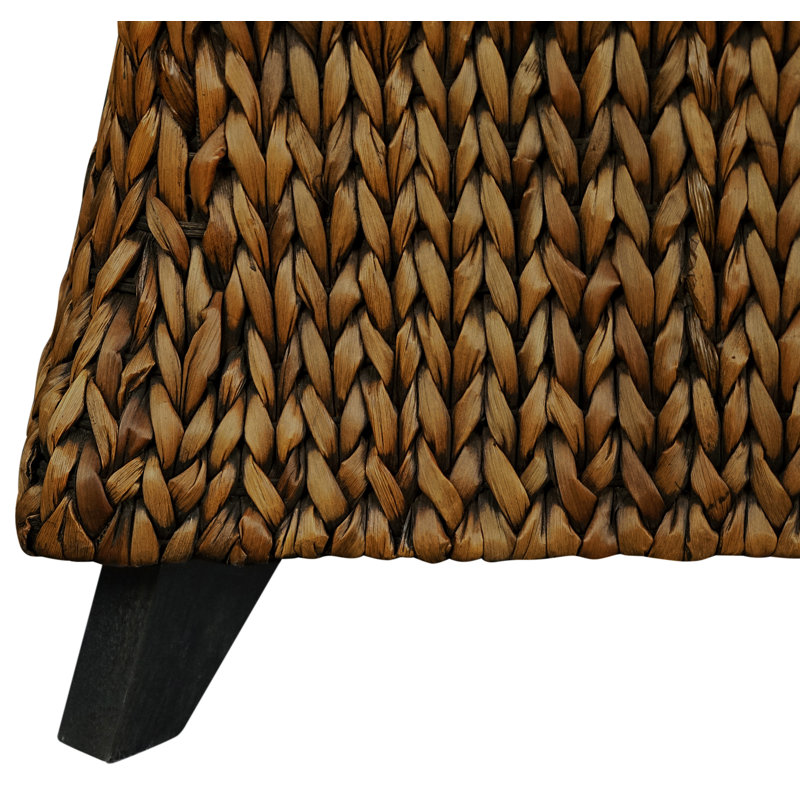 Adalynn Upholstered Ottoman, Gold Banana Leaf