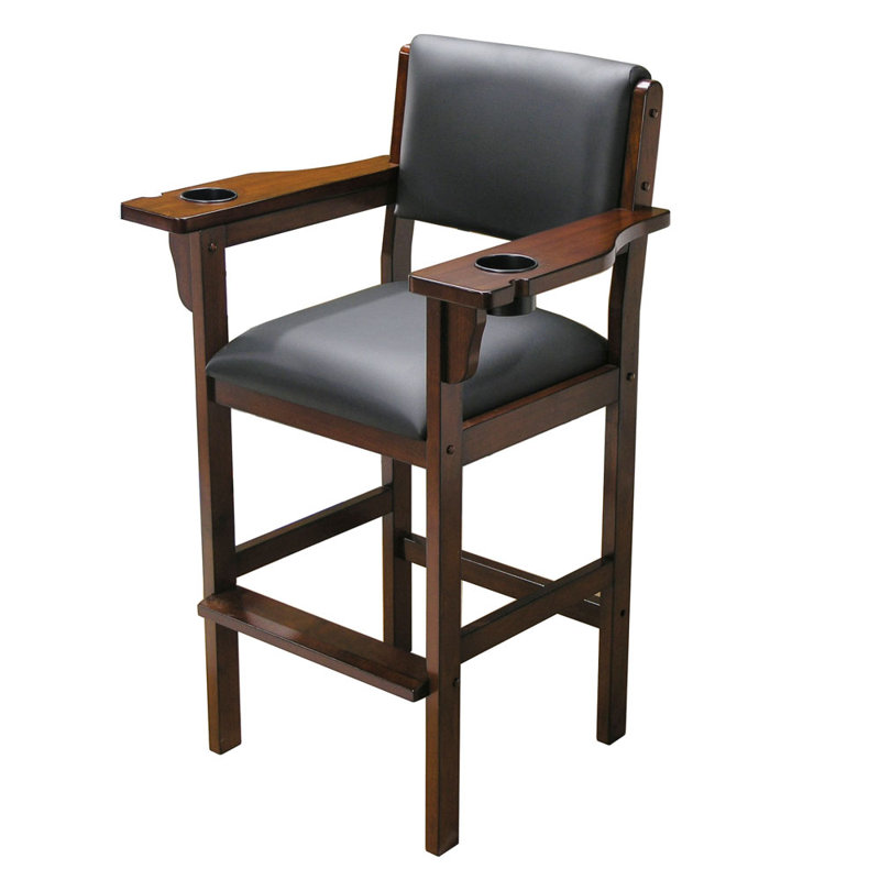 Upholstered Counter Stool with Solid Wood Frame, Classic Oak