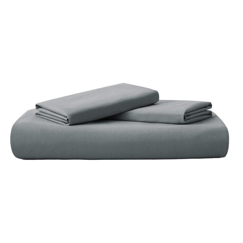Ensemble de housse de couette en coton, Gris, Housse de couette très grand et 2 taies d'oreille