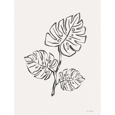 Monstera Leaf Drawing by Seven Trees Design