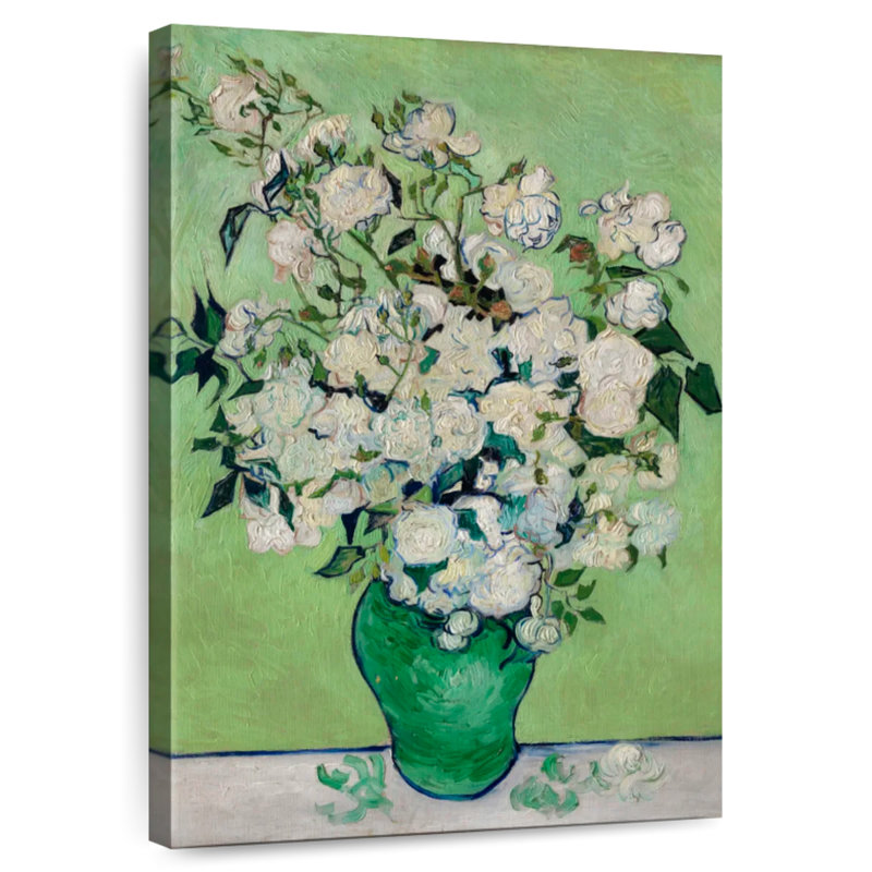 Harnek A Vase Of Roses, 12" H x 8" W