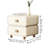 Cream-Style Solid Wood Double-Drawer Nightstand, Modern Minimalist Bedroom Storage Side Cabinet with Rounded Corners and Wooden Legs