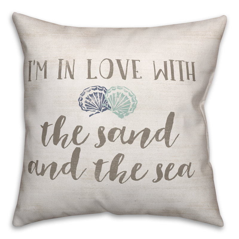  Beach Love Square Pillow Cover & Insert