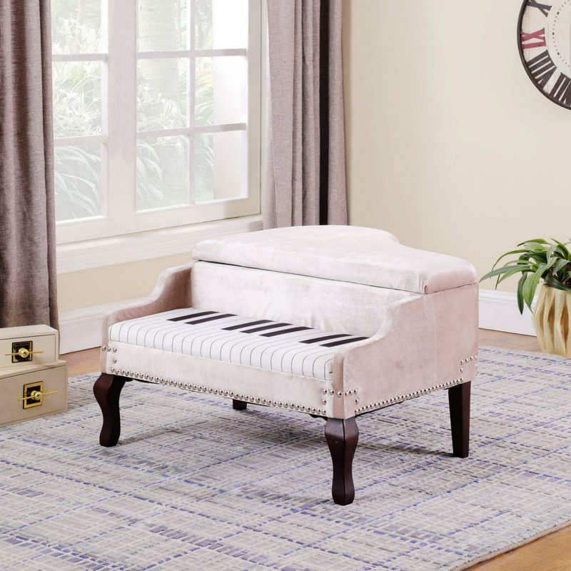 Krysha Upholstered Ottoman, Beige Fabric