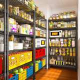 Heavy-Duty Height Adjustable Shelving Unit With Wheels, Leveling Feet