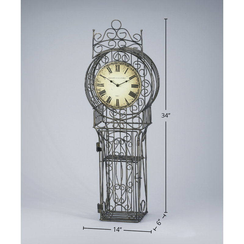 Analog Metal Quartz Tabletop Clock, Black