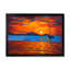 Bateau sur un coucher de soleil orange - reproduction d'art sur toile-785422886-785422892
