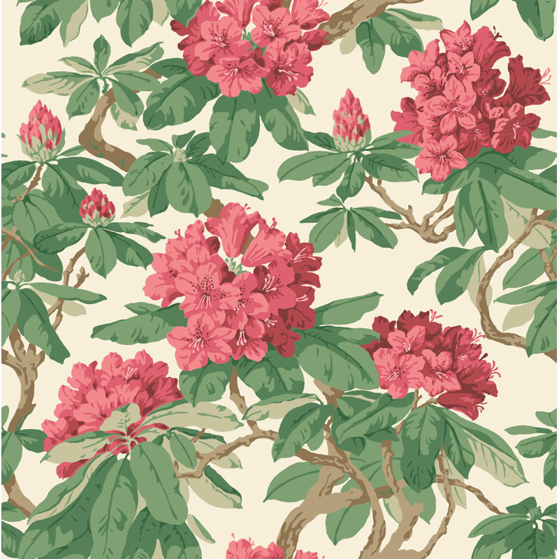 Bourlie Floral Wallpaper Roll, Carmine
