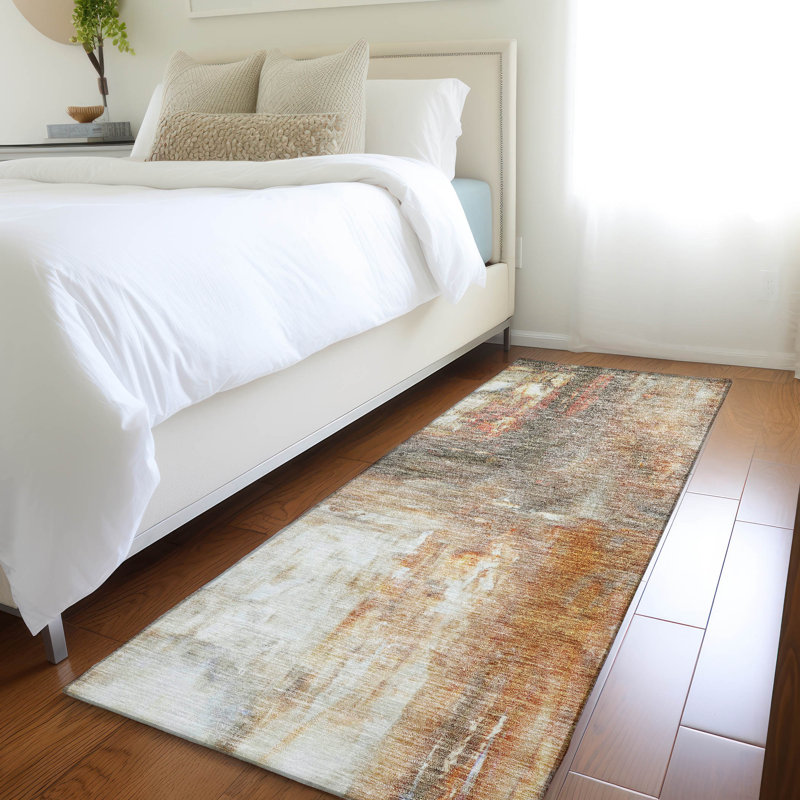 Tapis orange intérieur / extérieur lavable Nocturne , 2'3" x 7'6"