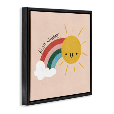 Keep Shining Inspirational Rainbow Floating Frame, design by Sarah Hickman