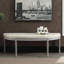 Banc rembourré capitonné beige clair Coastal