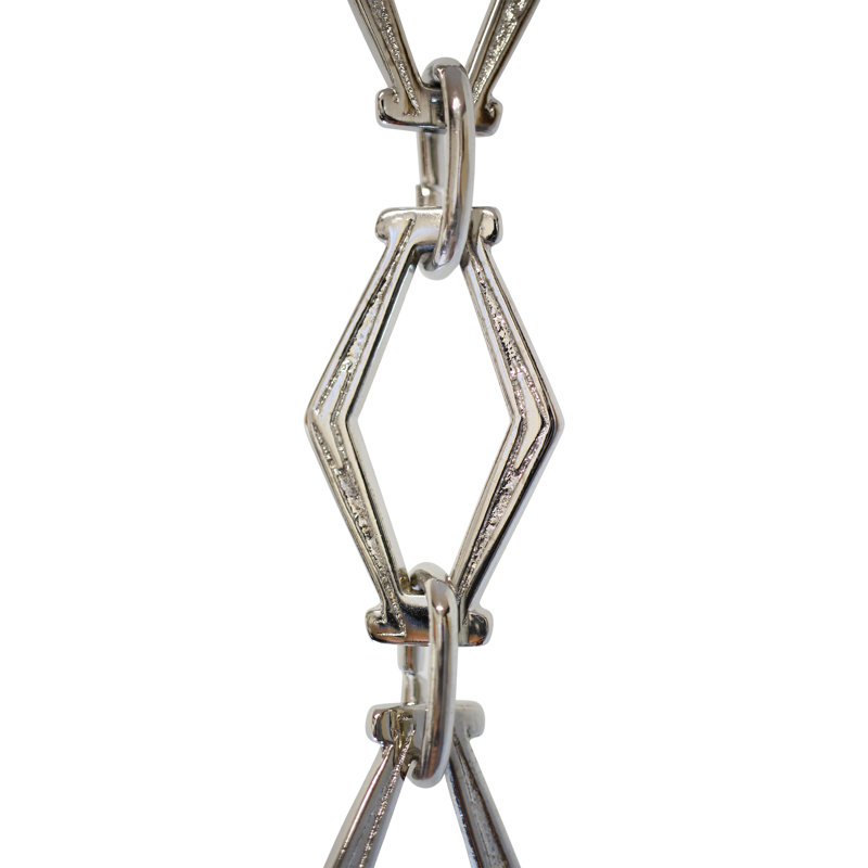 Chaîne hexagonale non soudée, Nickel poli, H 36 po x l 1,42 po x P 0,16 po