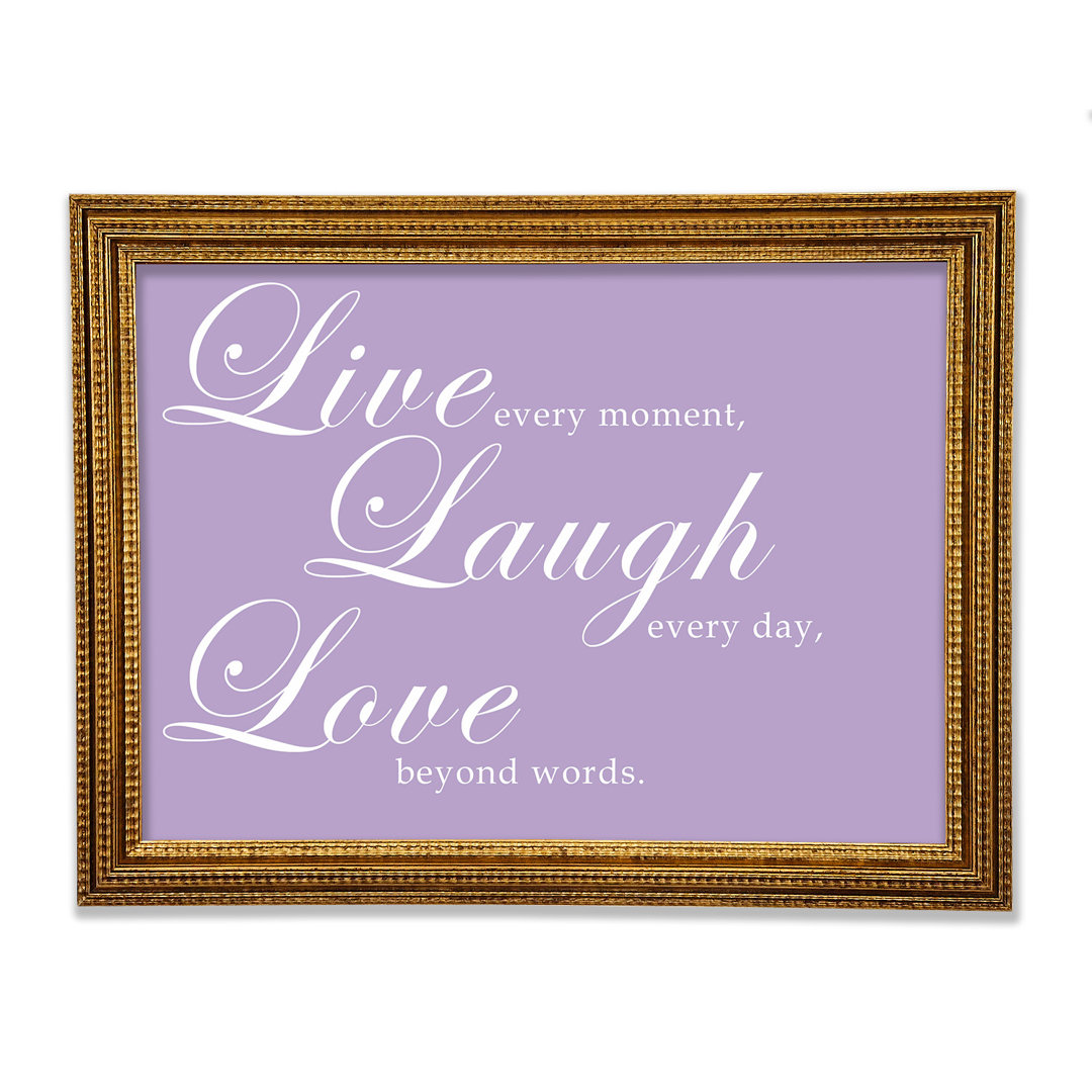 Liebe Zitat Live Laugh Love 2 Gerahmter Druck