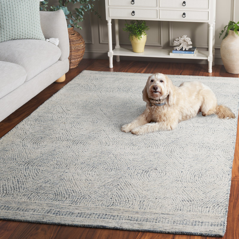 Caedan Geometric Shapes Wool Hand Tufted Area Rug, Rectangle 122 x 183 cm