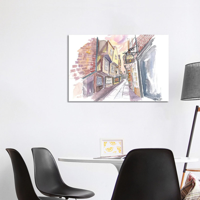 York Yorkshire England The Shambles Street Scene By Markus & Martina Bleichner - Wrapped Canvas Painting by Markus & Martina Bleichner - Wrapped Canvas Painting