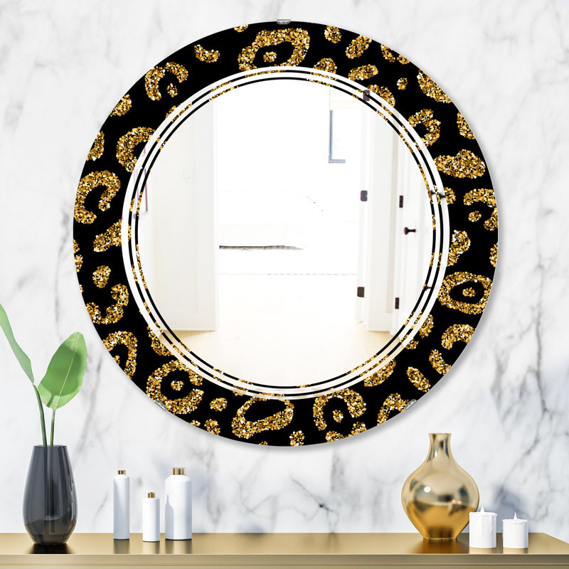 Miroir mural Traditional, H 31,5 po x l 31,5 po, Feuilles géométriques minimes VI