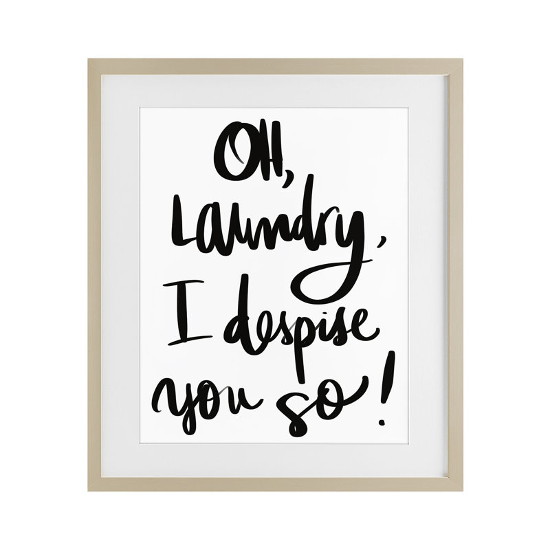 Blanchisserie «I Despise You», impression sous verre, conception par SD Graphics Studio, Cadre de récolte en pin