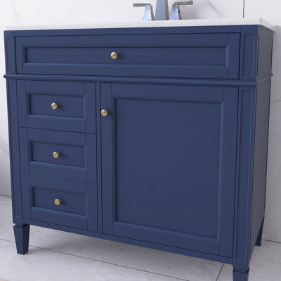 Meuble-lavabo simple 36 po avec comptoir en céramique 36 po
