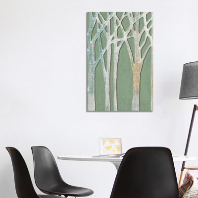 Birchline Triptych I by Jennifer Goldberger - Wrapped Canvas Painting