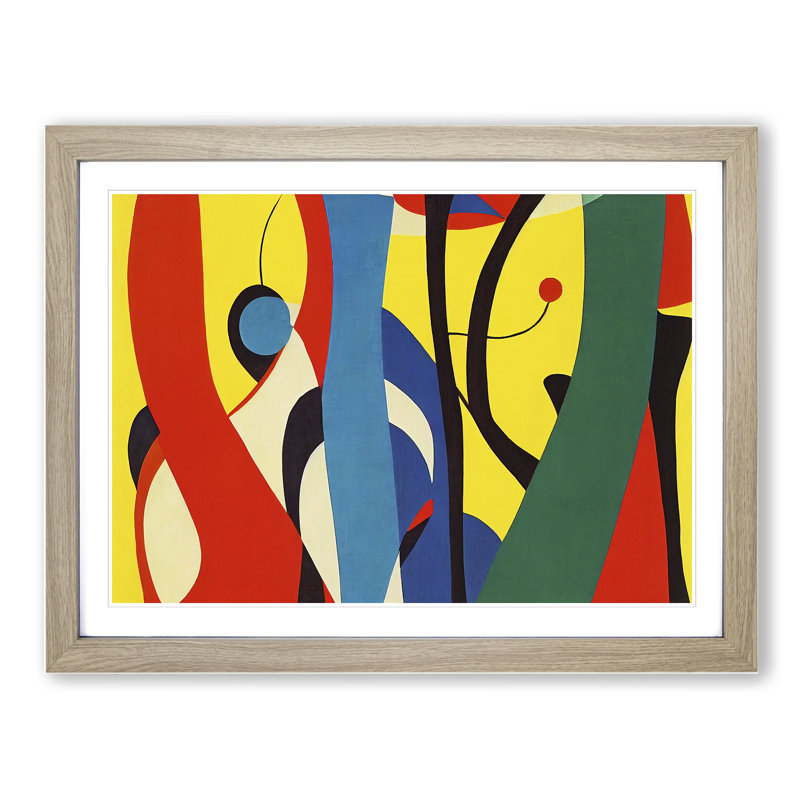 Captivating Modern Abstract Art - Single Picture Frame Print, Oak, 34cm H x 46cm W x 2cm D